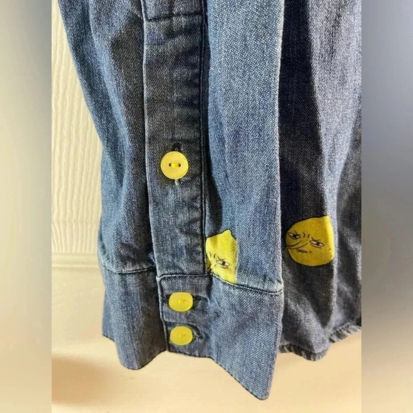 Adventure Time -  We Love Fine - Lemongrab Denim Button up Shirt - Never Worn🍋 - Picture 7 of 11